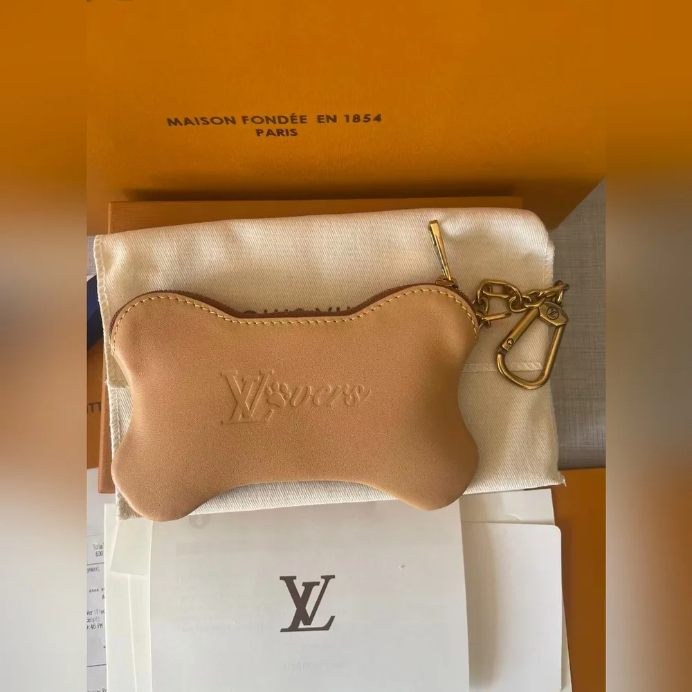 Louis Vuitton Monogram Bone Key Pouch Wallet Accessory Case Brown - Picture 3 of 9
